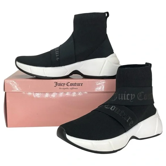Juicy Couture Ariella Black Stretch Womens Sock Sneakers Size 8M - Picture 11 of 12